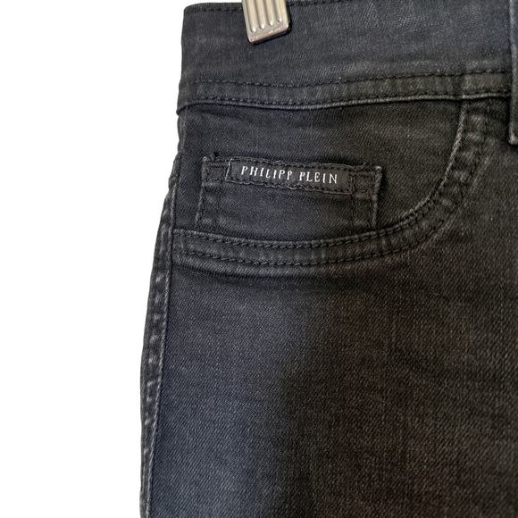 Philipp Plein Devil's Food Skinny Stretch Low Rise Jegging Black Fade Wash 27 - Picture 7 of 16